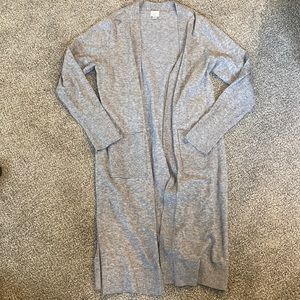 Long Grey Cardigan Sweater